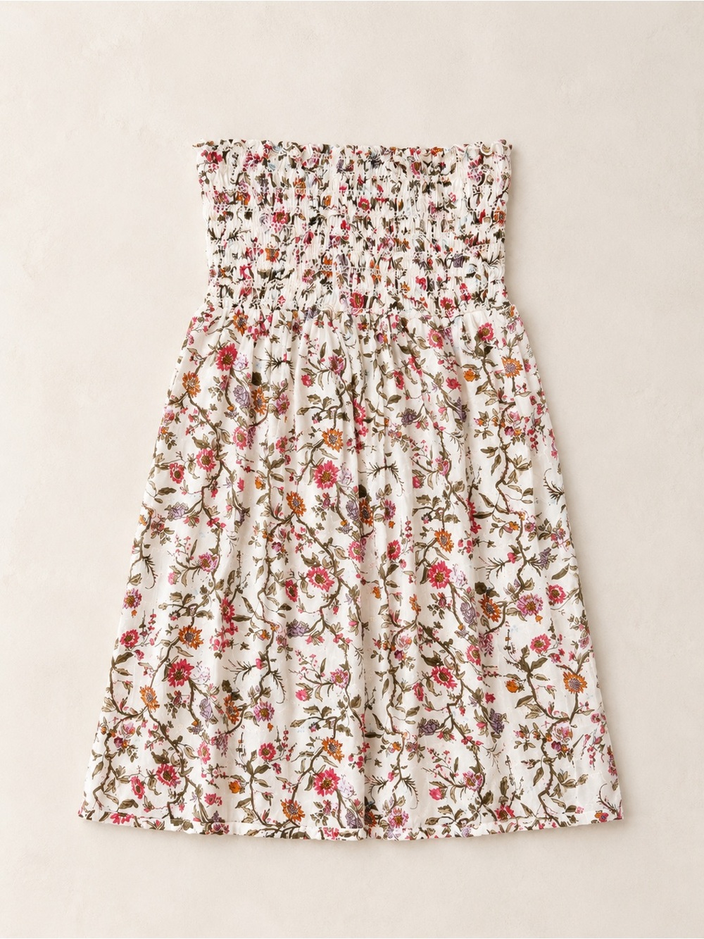 Raviya Floral Strapless Dress with Smocked Top / Pink, Lavender, Olive Floral